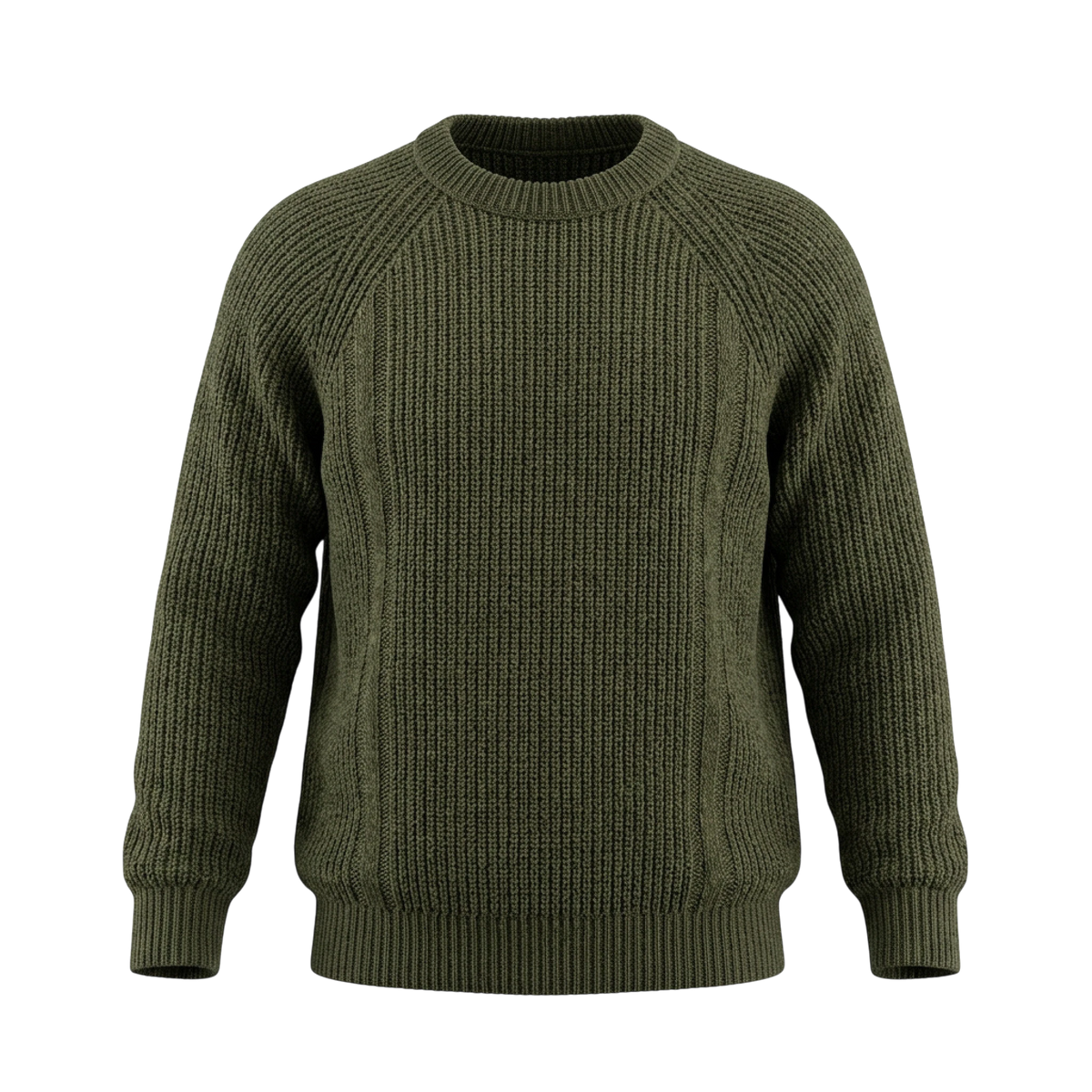 Ten c ASHIHEI WOOL KNIT – Oversized Wollpullover, oliv