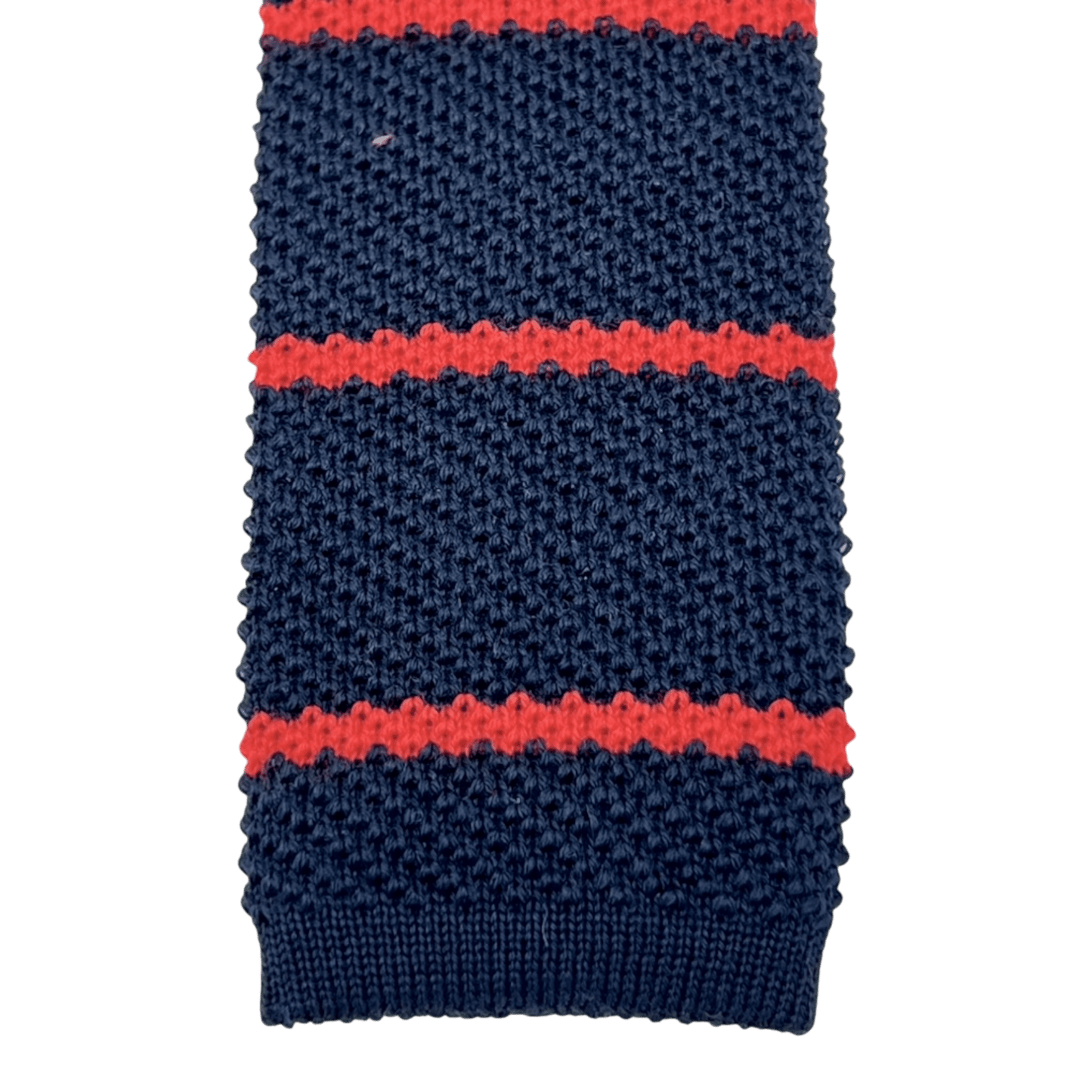 UNIT Hamburg - Ascot, Krawatte aus Wollstrick, blau mit roten Streifen - Ascot