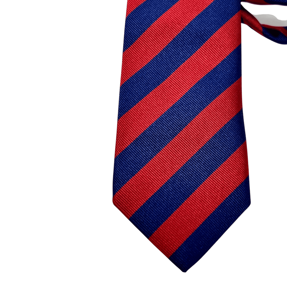 UNIT Hamburg - Ascot, Regimentskrawatte, Seide, rot - blau gestreift - Ascot