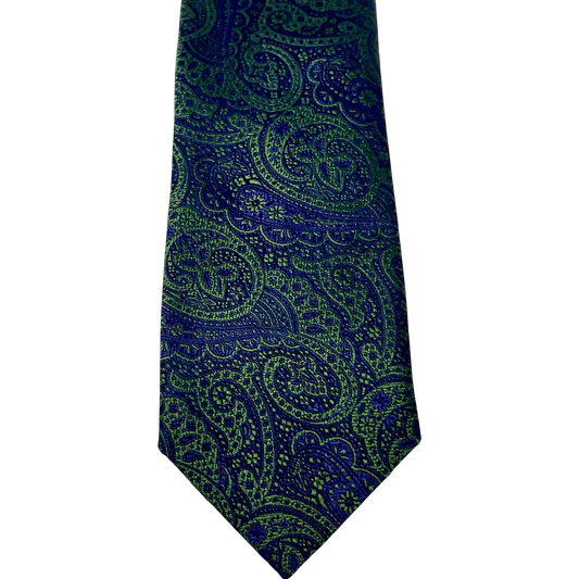 UNIT Hamburg - Ascot, Seidenkrawatte, Paisley, grün - blau - Ascot