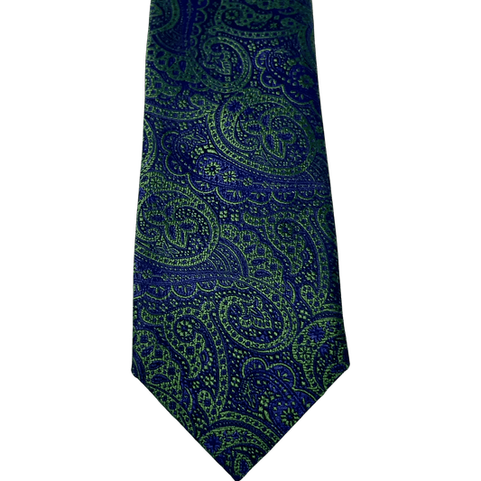 UNIT Hamburg - Ascot, Seidenkrawatte, Paisley, grün-blau - Ascot