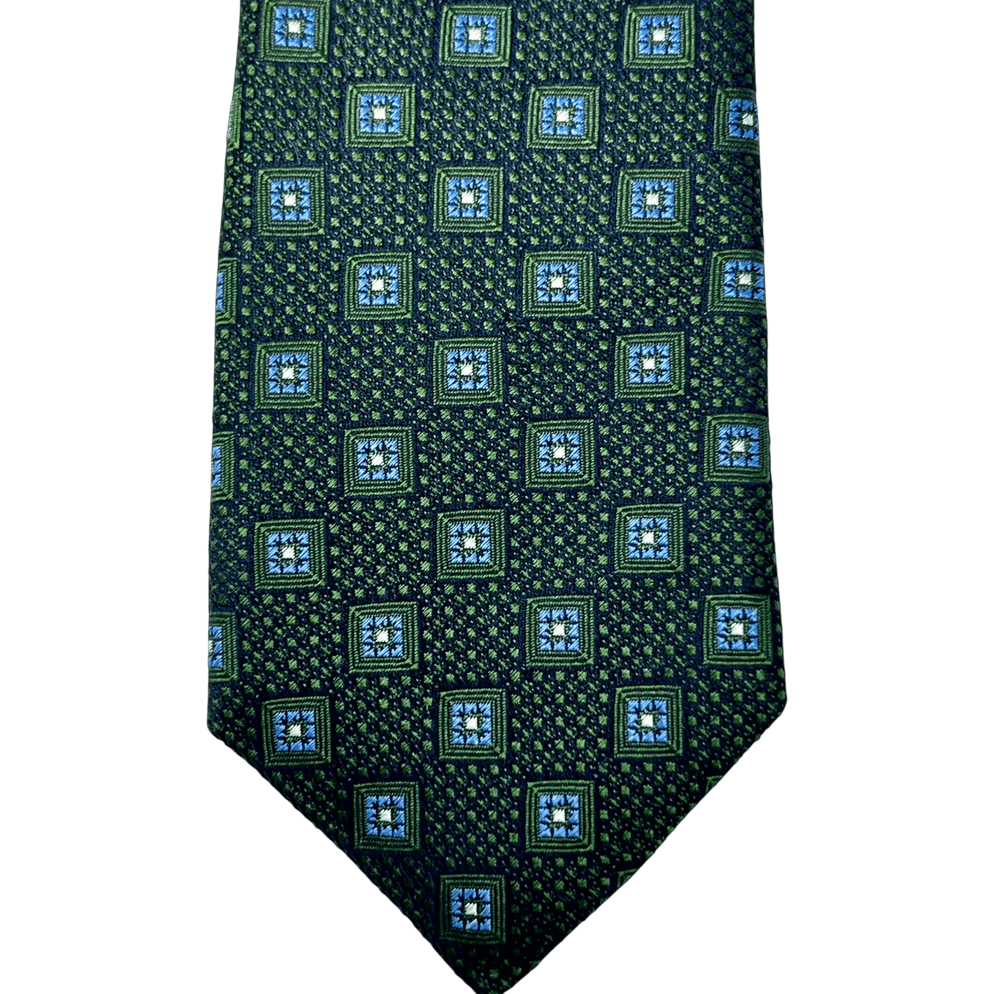 UNIT Hamburg - Ascot, Seidenkrawatte, Webmuster, grün - blau - Ascot