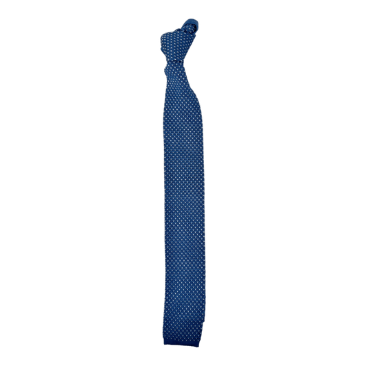 UNIT Hamburg - Ascot, Seidenstrickkrawatte, himmelblau mit weißen Punkten - Ascot