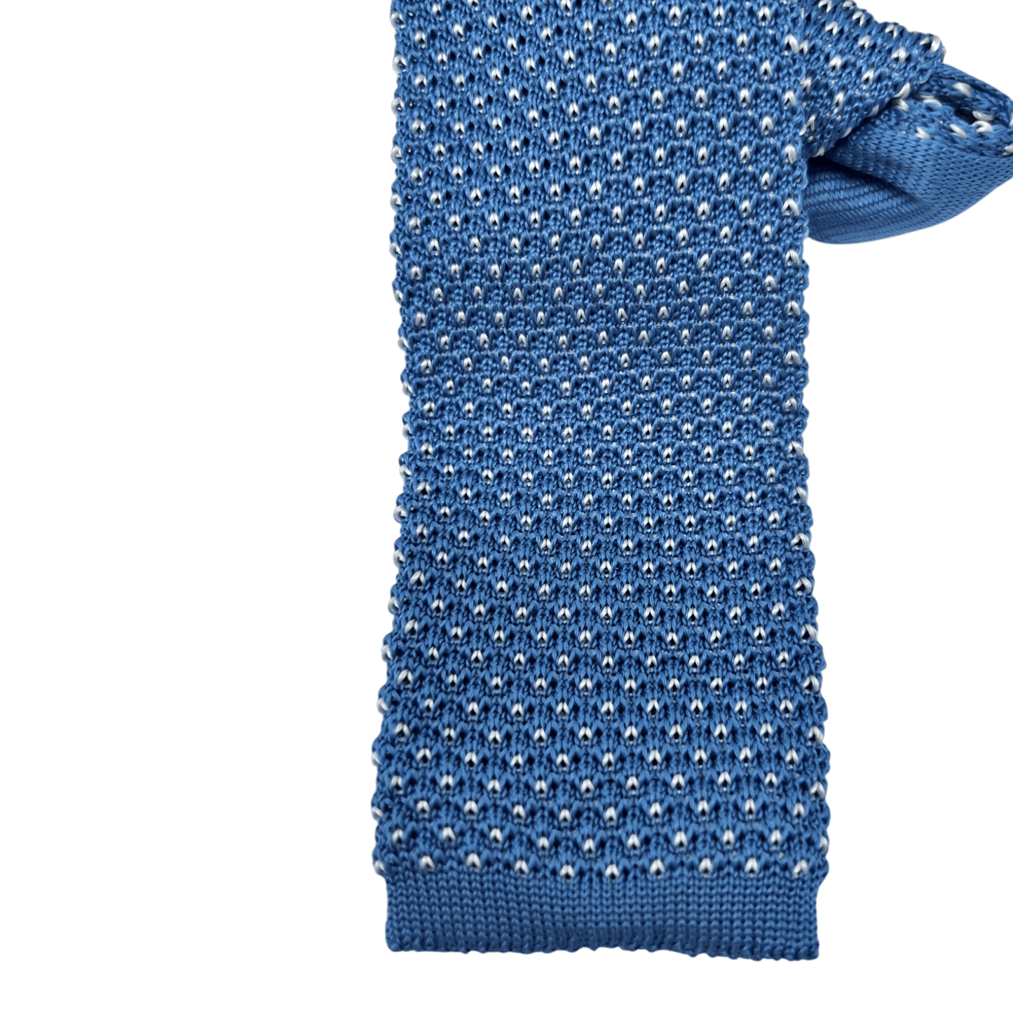 UNIT Hamburg - Ascot, Seidenstrickkrawatte, himmelblau mit weißen Punkten - Ascot