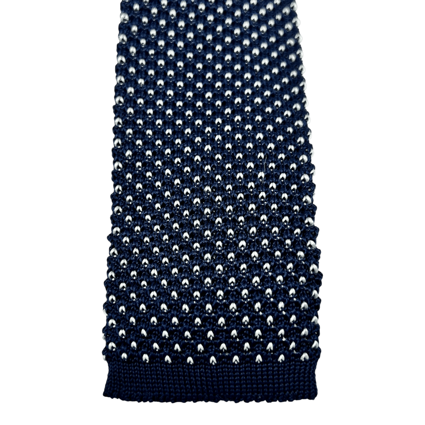 UNIT Hamburg - Ascot, Seidenstrickkrawatte, navy mit weißen Punkten - Ascot