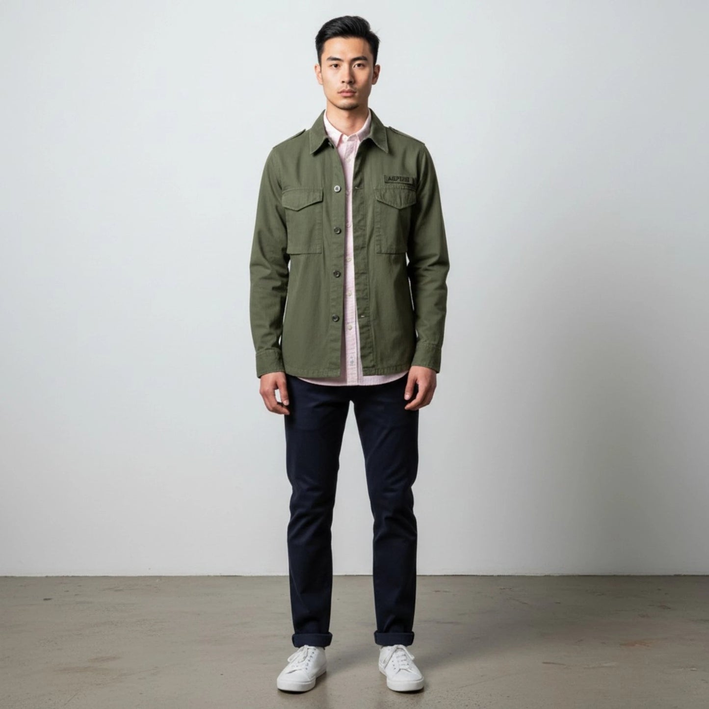 UNIT Hamburg - ASPESI Field Shirt Cotton – Overhirt, grün - ASPESI