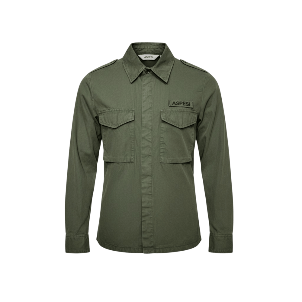 UNIT Hamburg - ASPESI Field Shirt Cotton – Overhirt, grün - ASPESI