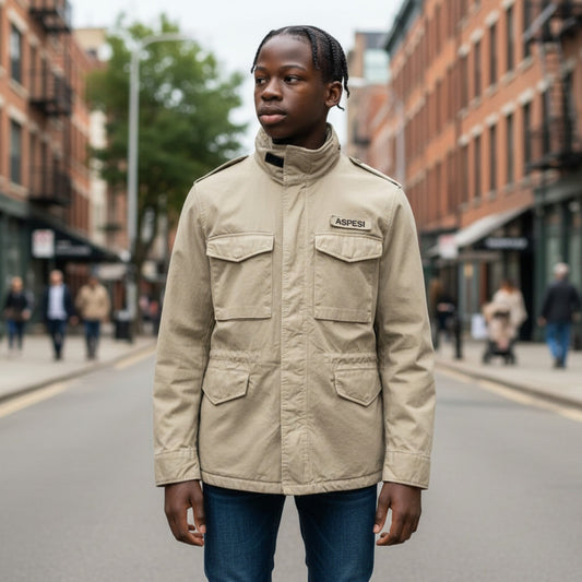 UNIT Hamburg - ASPESI Fieldjacket Dry Wax, Thermore - Wattierung, beige - ASPESI
