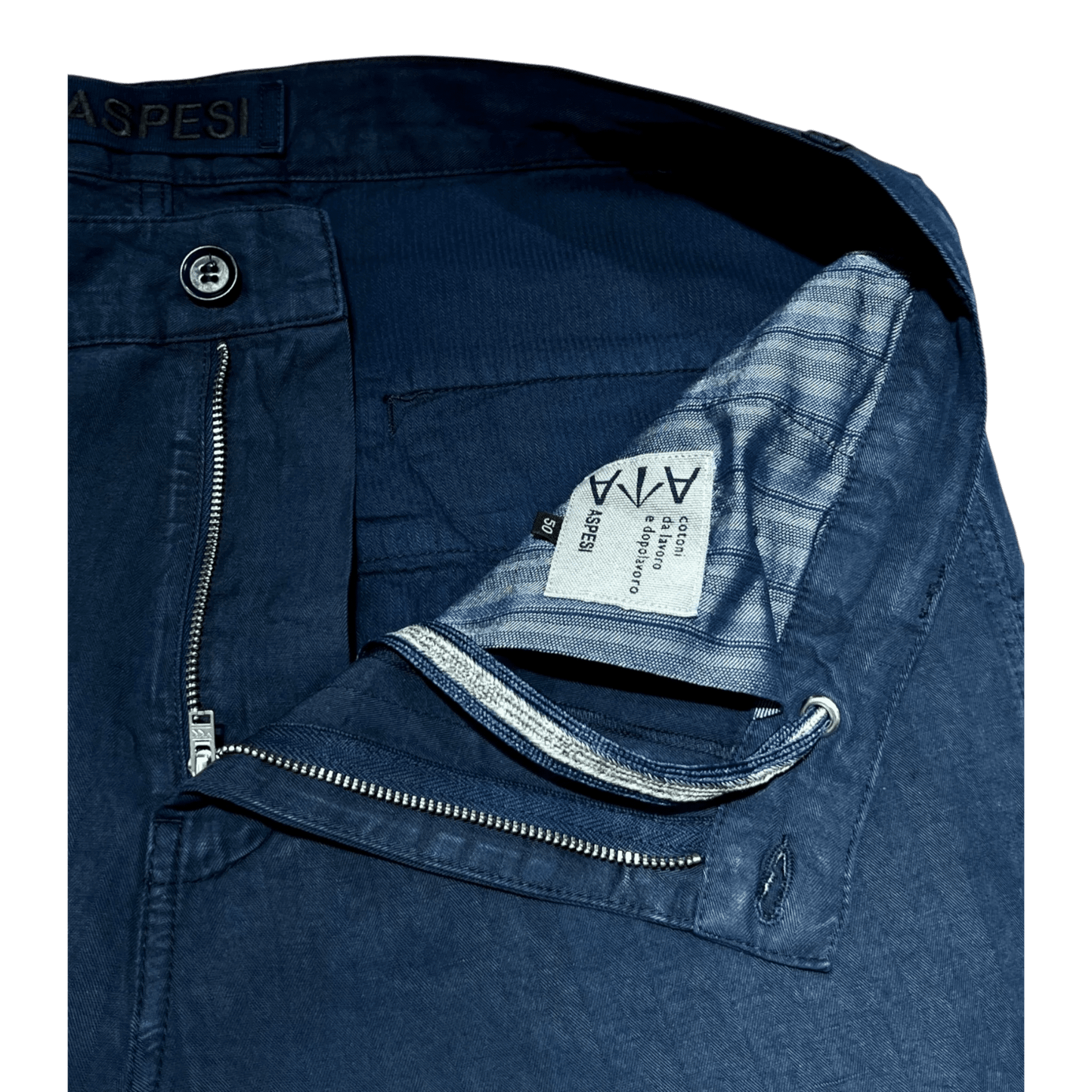 UNIT Hamburg - ASPESI Lyocell‑Leinen‑Baumwollhose, blau - ASPESI