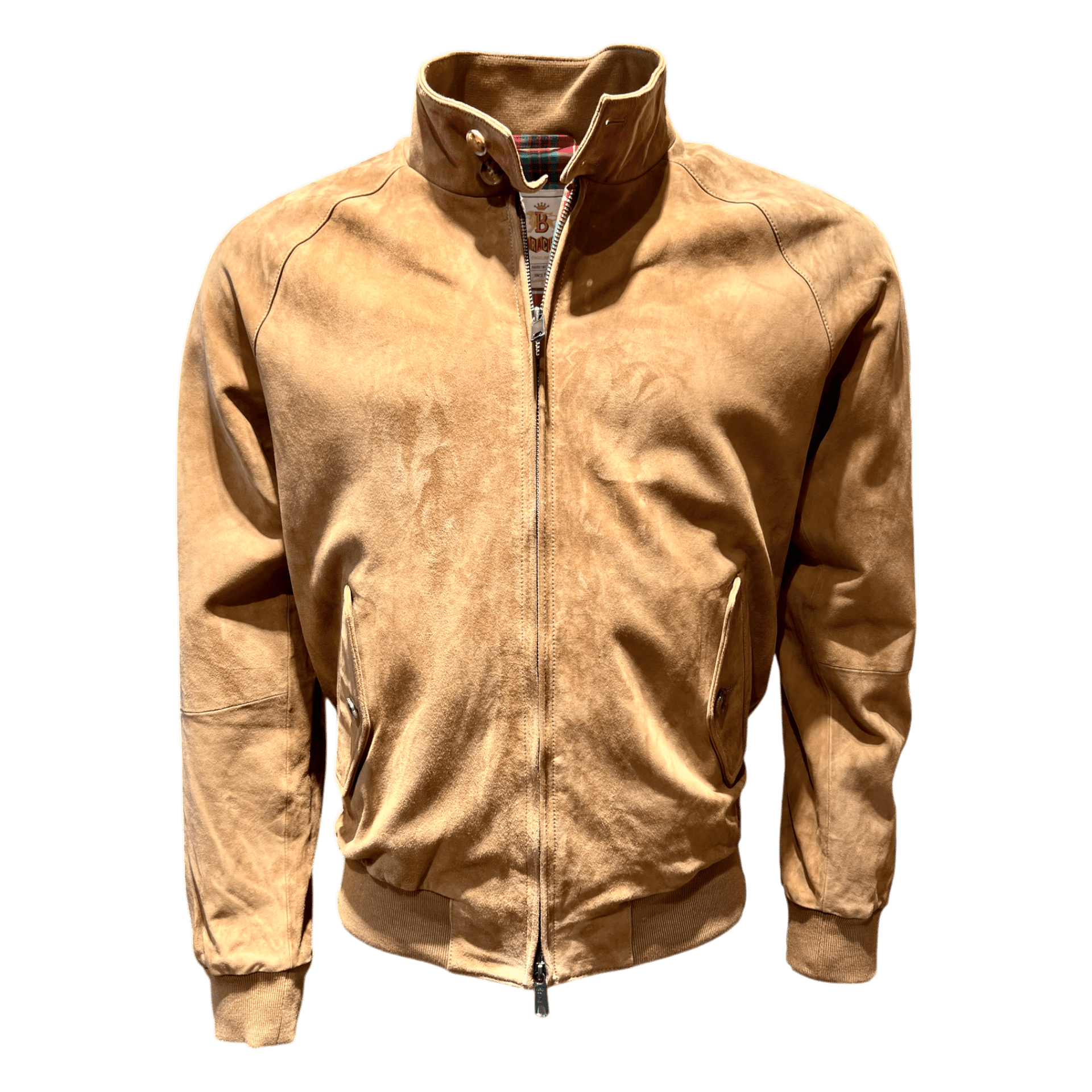 Braun Hamburg Jacke Blouson Baracuta, G9 Harrington, Velourleder