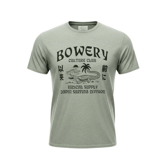 UNIT Hamburg - Bowery NYC Culture Club Slub T‑Shirt, helles oliv - Bowery NYC
