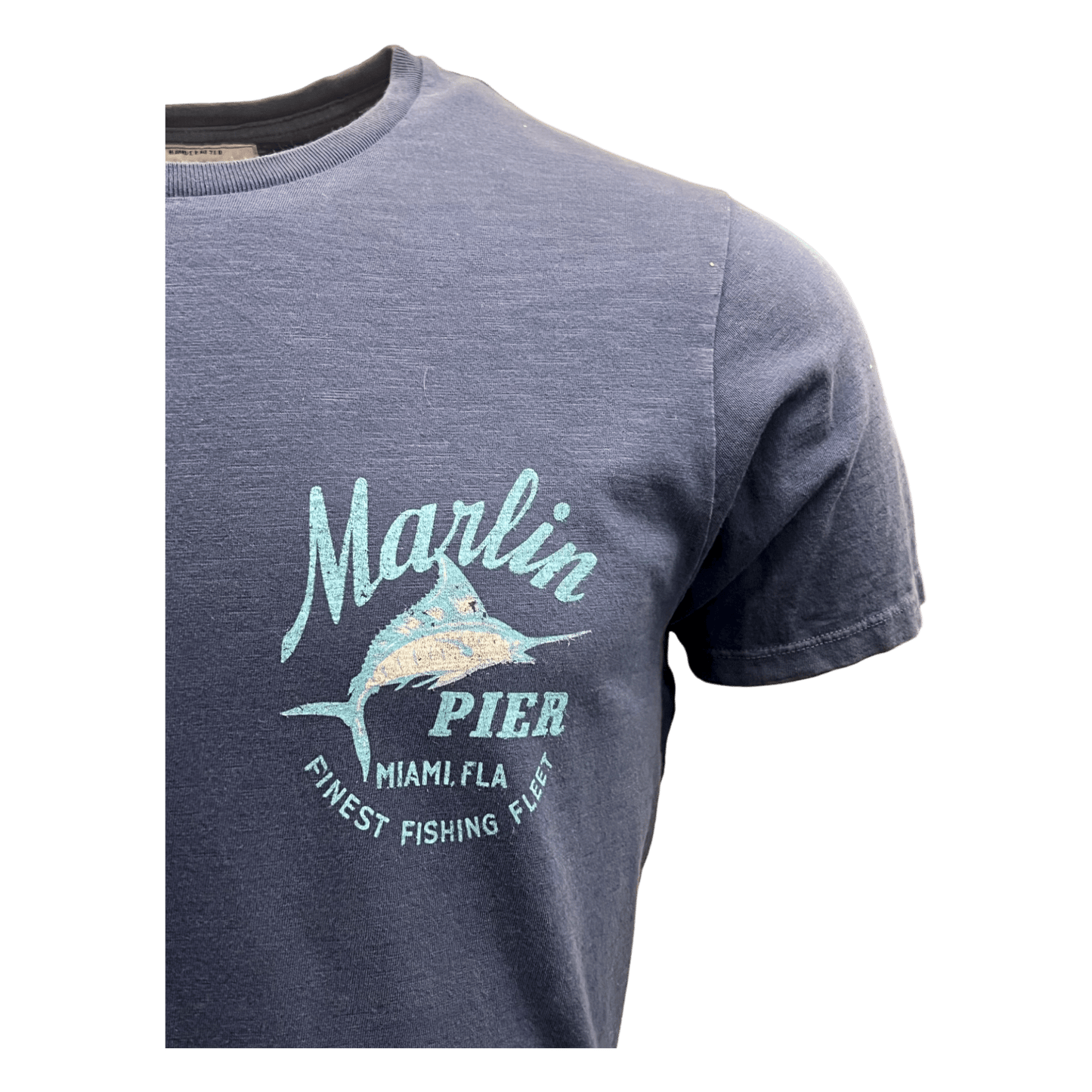 UNIT Hamburg - Bowery NYC, Marlin Fishing Slub Jersey T-Shirt, indigo blau - Bowery NYC