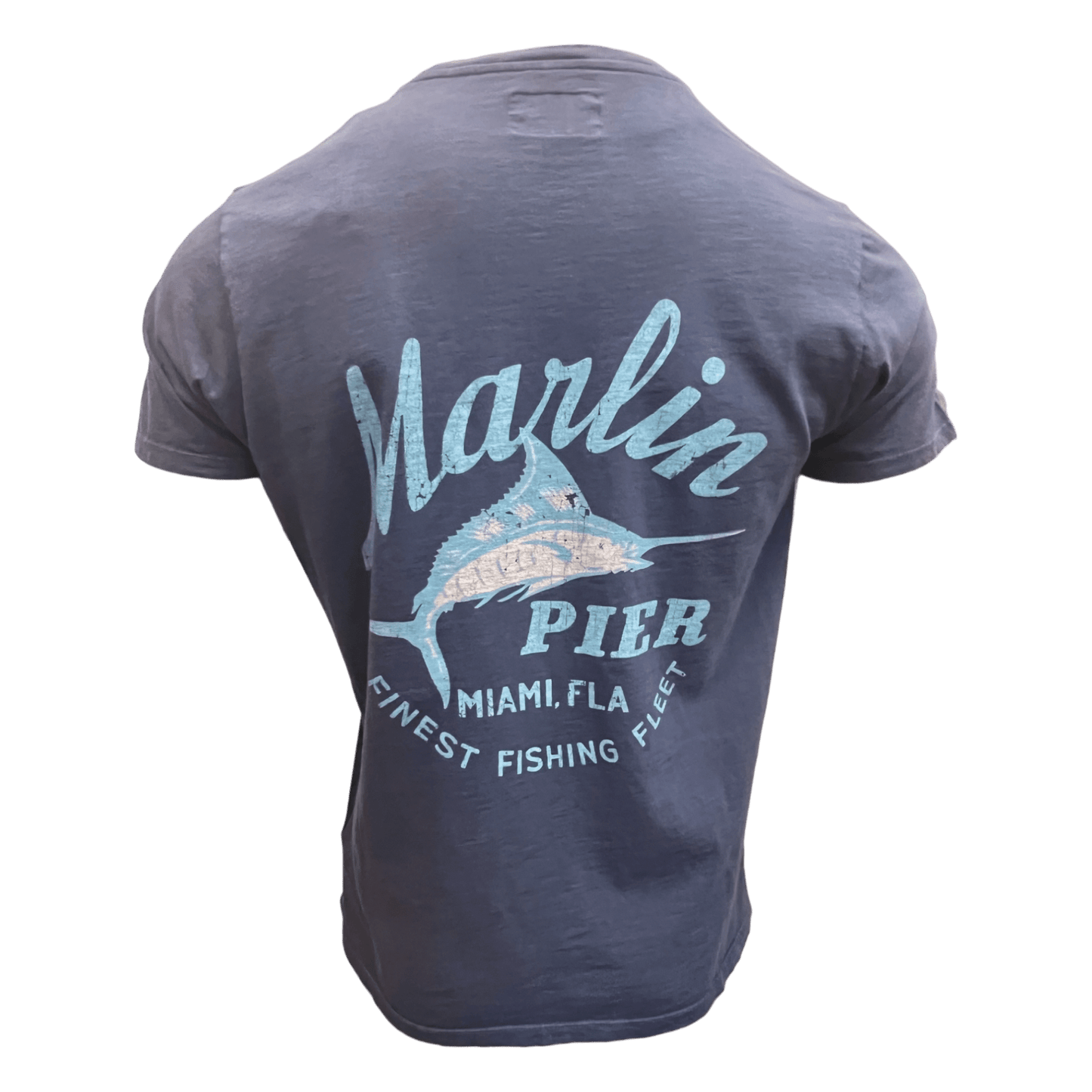 UNIT Hamburg - Bowery NYC, Marlin Fishing Slub Jersey T-Shirt, indigo blau - Bowery NYC