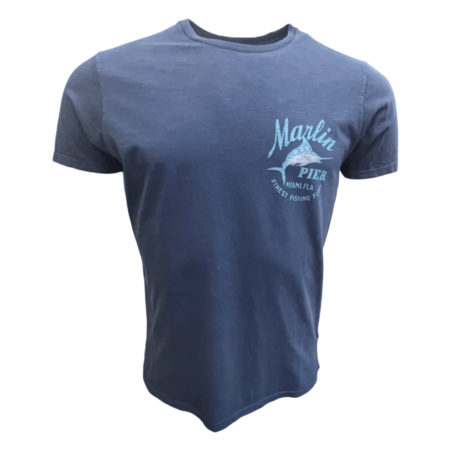 UNIT Hamburg - Bowery NYC, Marlin Fishing Slub Jersey T-Shirt, indigo blau - Bowery NYC