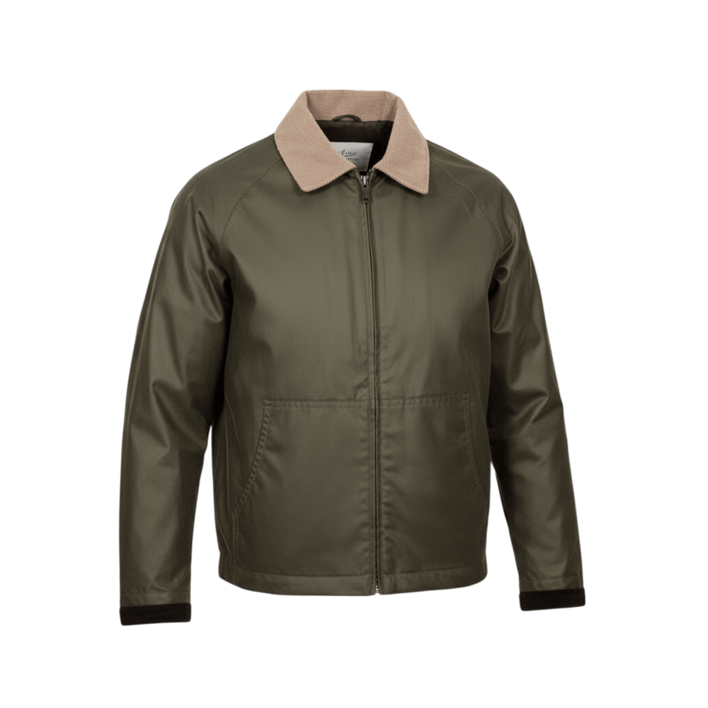 UNIT Hamburg - Brixtol Carter Waxed Jacket, Oliv mit hellem Kragen - Brixtol Textiles