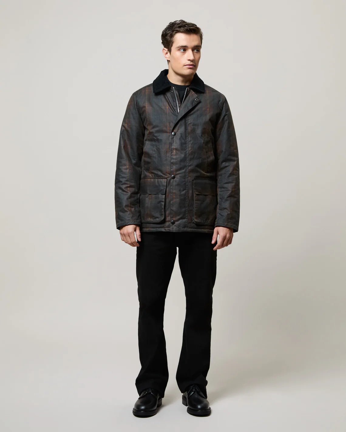 Brixtol, Curtis Waxed Jacket, braunes Karo - UNIT Hamburg