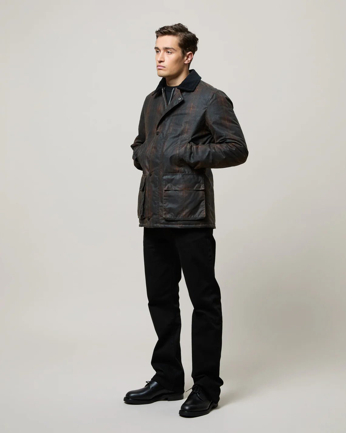 Brixtol, Curtis Waxed Jacket, braunes Karo - UNIT Hamburg