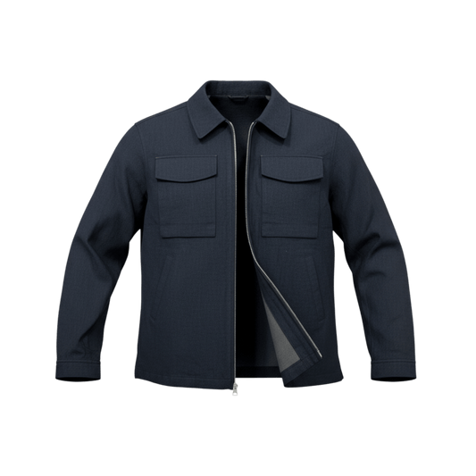 UNIT Hamburg - Brixtol Murray Linen Overshirt, Dunkelblau - Brixtol Textiles