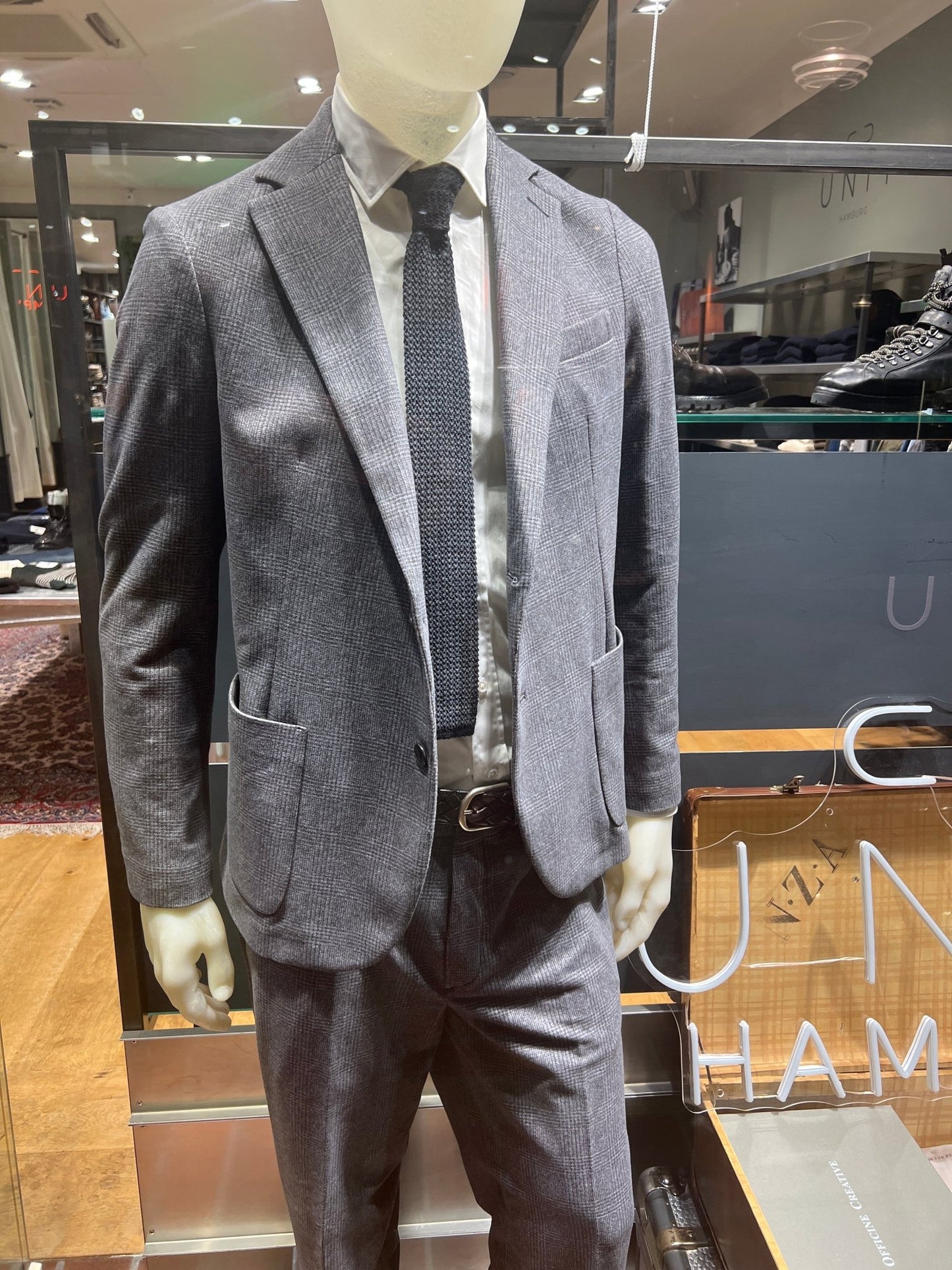 Circolo 1901, Glencheck Flanell Jersey, Blazer, grau - UNIT Hamburg