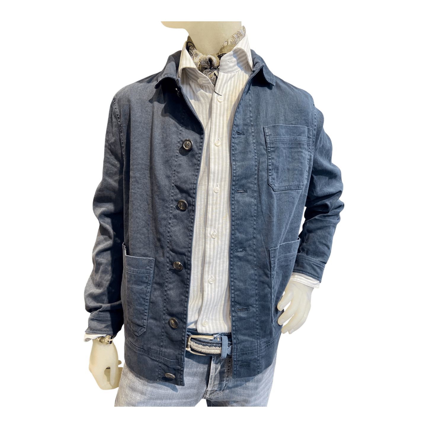 UNIT Hamburg - Circolo 1901, Overshirt Leinen mit Baumwolle, blau - Circolo 1901