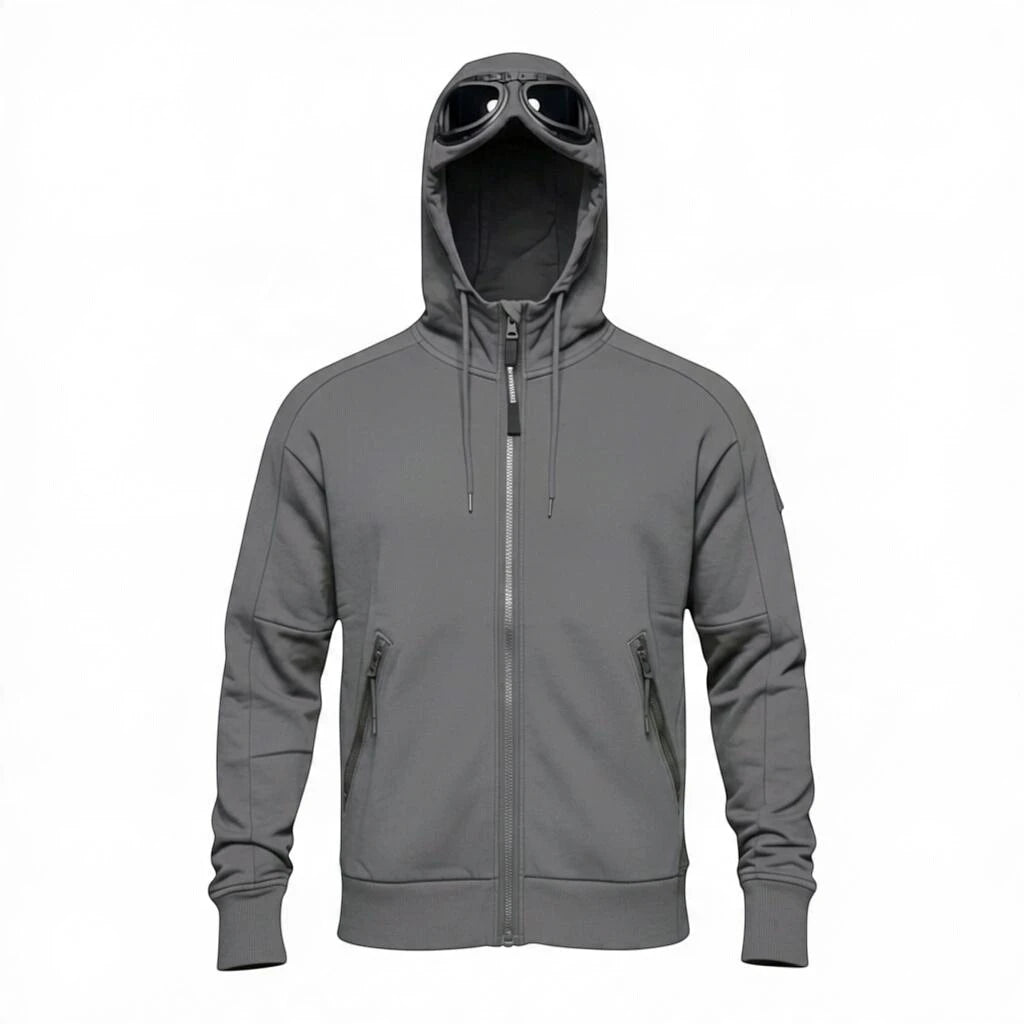 C.P. Company Goggle Jacket Fleece – Kapuzensweat - grau - UNIT Hamburg