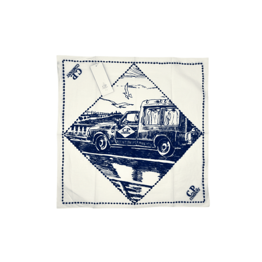 UNIT Hamburg - C.P. Company Musselin‑Tuch 60x60 Weiß/Denim - C.P. Company