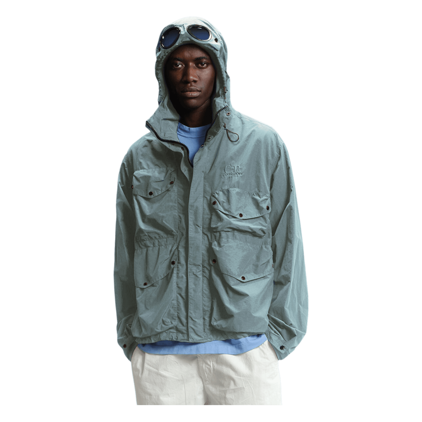 C.P. Company, Nylon Goggle Jacke, graublau - UNIT Hamburg