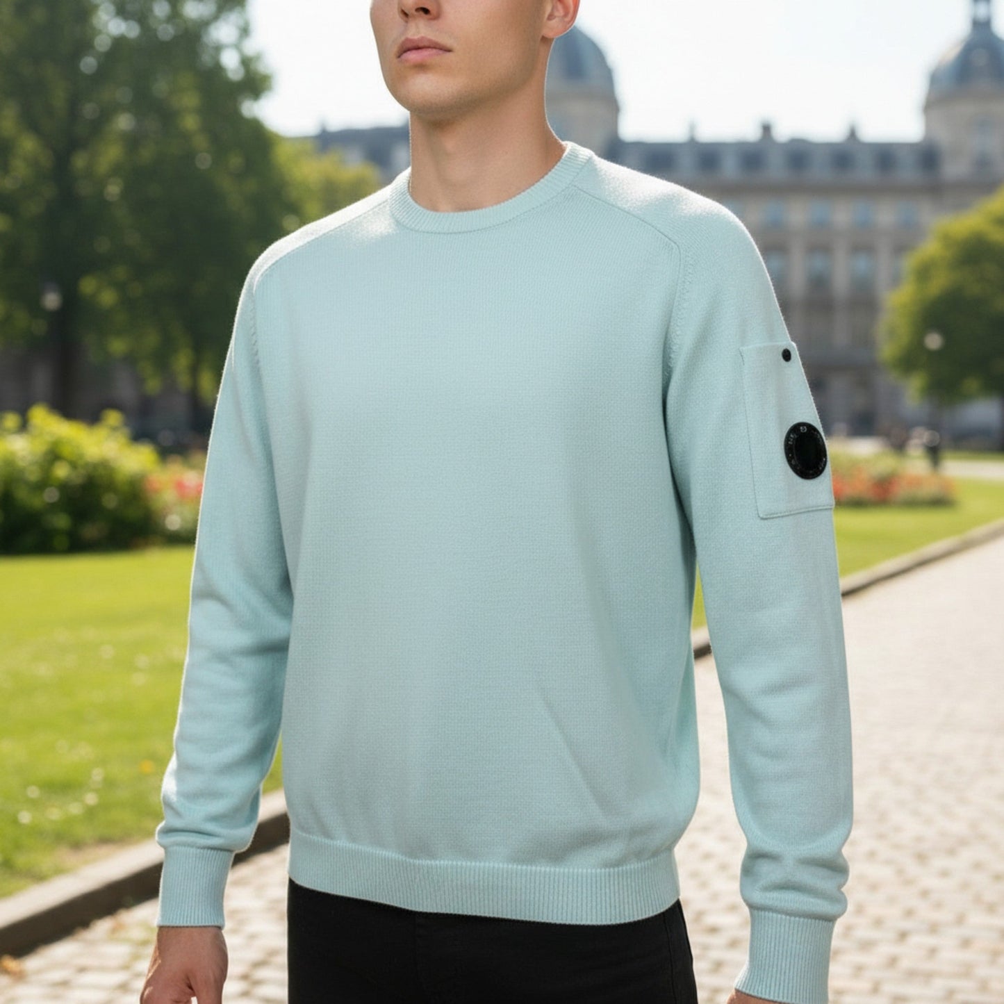 UNIT Hamburg - C.P. Company Pullover Baumwoll‑Krepp Misty Blue - C.P. Company