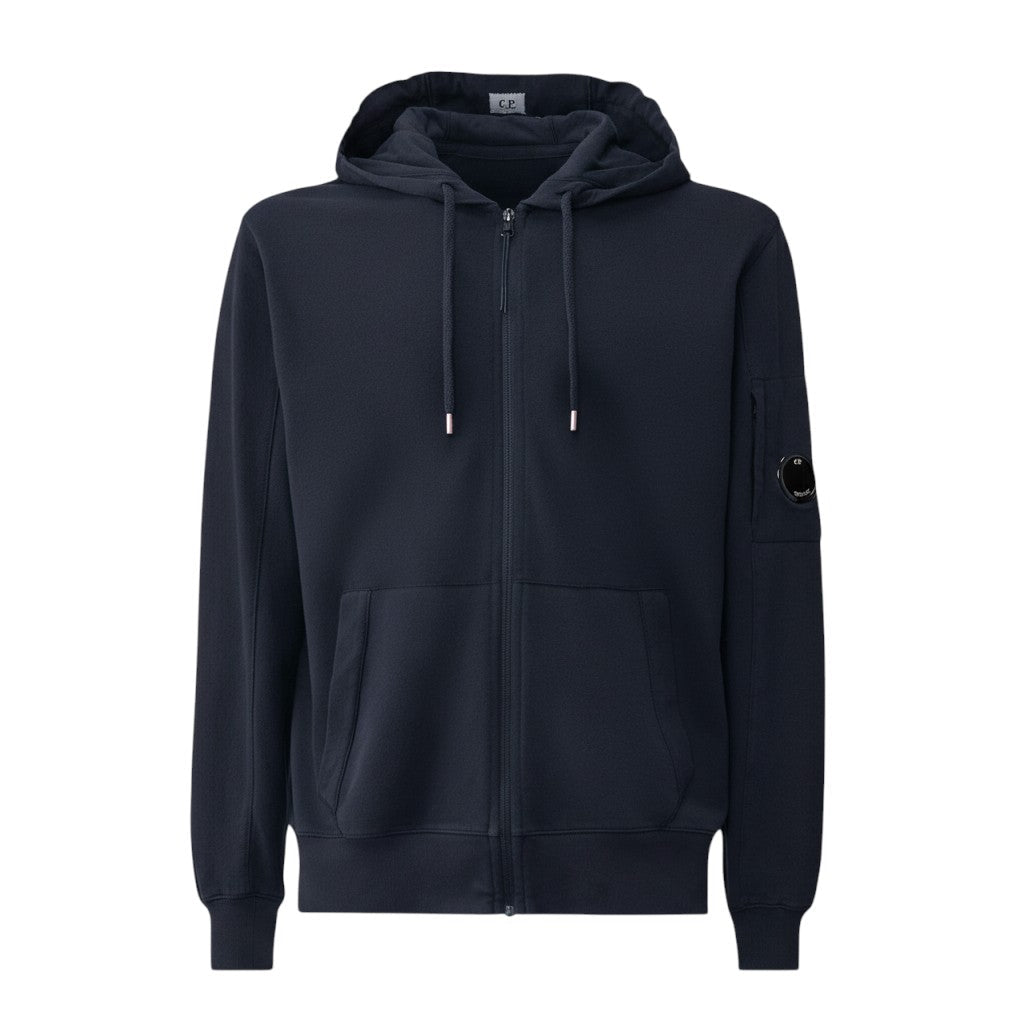 UNIT Hamburg - C.P. Company, Zip Hoodie aus leichtem Fleece, mit Lens - Detail, navy. - C.P. Company