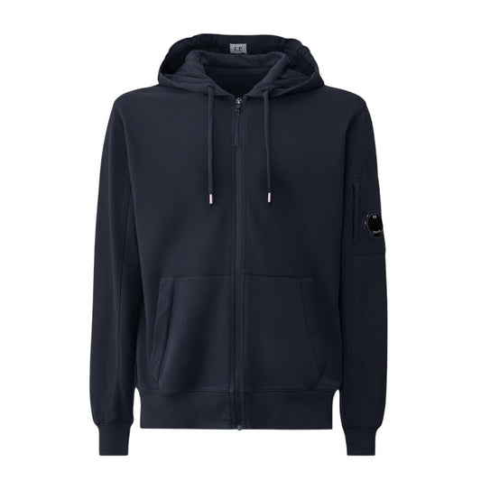 UNIT Hamburg - C.P. Company, Zip Hoodie aus leichtem Fleece, mit Lens - Detail, navy. - C.P. Company