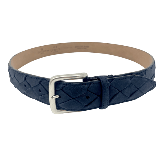 UNIT Hamburg - Fausto Colato Gürtel, Antilope geflochten, blau - Fausto Colato