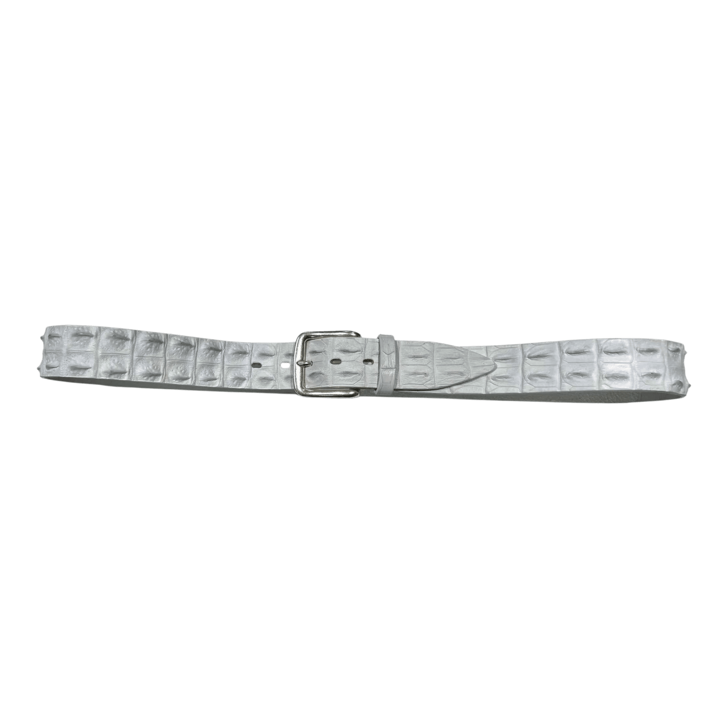 UNIT Hamburg - Fausto Colato belt, crocodile center back, clinical white, only on order - UNIT Hamburg
