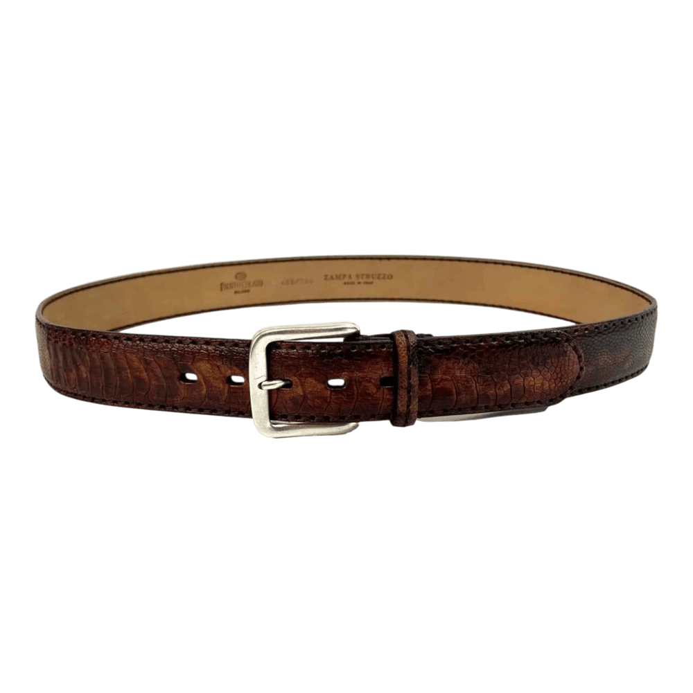 UNIT Hamburg - Fausto Colato, ceinture en pied d'autruche, marron vintage - Fausto Colato