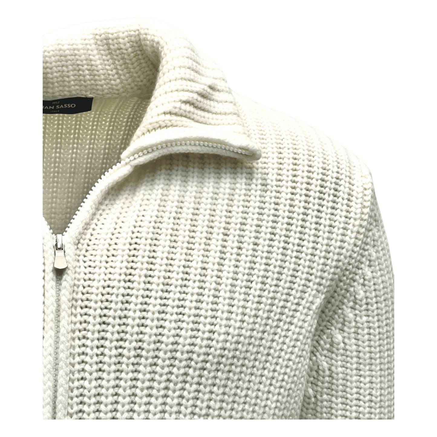 Gran Sasso, Cashmere, Strickjacke, Grobstrick, milchweiss - UNIT Hamburg