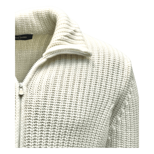 Gran Sasso, Cashmere, Strickjacke, Grobstrick, milchweiss - UNIT Hamburg