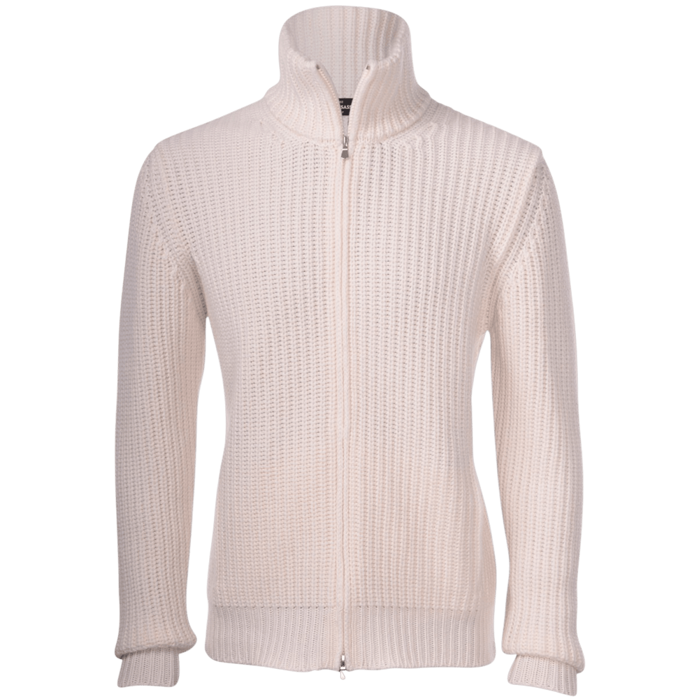 Gran Sasso, Cashmere, Strickjacke, Grobstrick, milchweiss - UNIT Hamburg