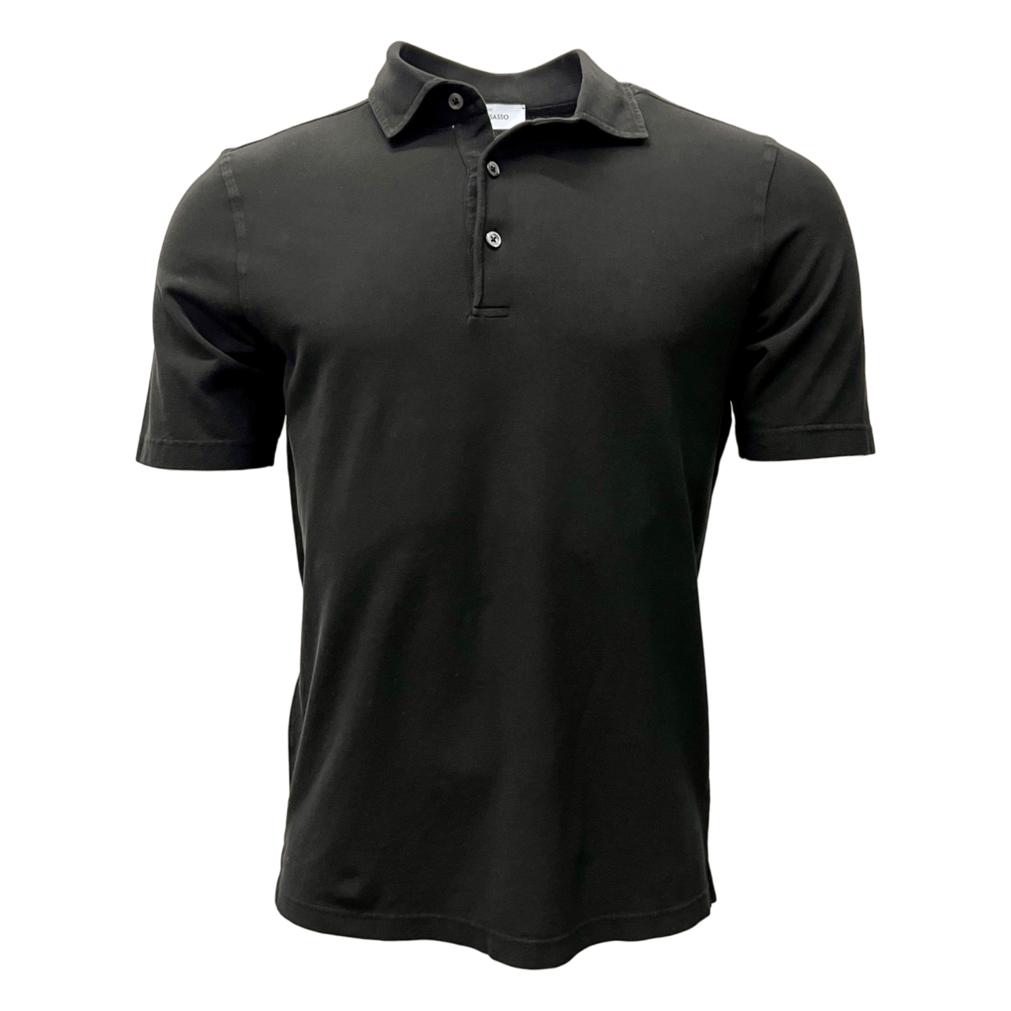 Gran Sasso, feines Pique Polo, schwarz - UNIT Hamburg