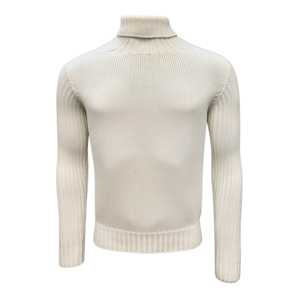 Gran Sasso Rollkragenpullover aus Rainwool in Wollweiss
