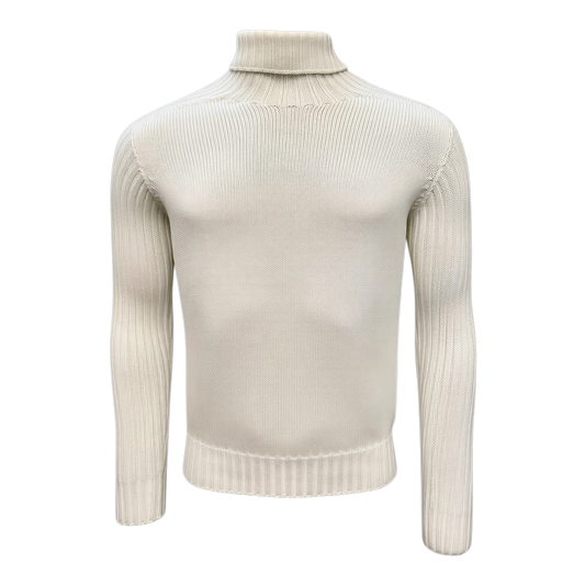 Gran Sasso Rollkragenpullover aus Rainwool in Wollweiss