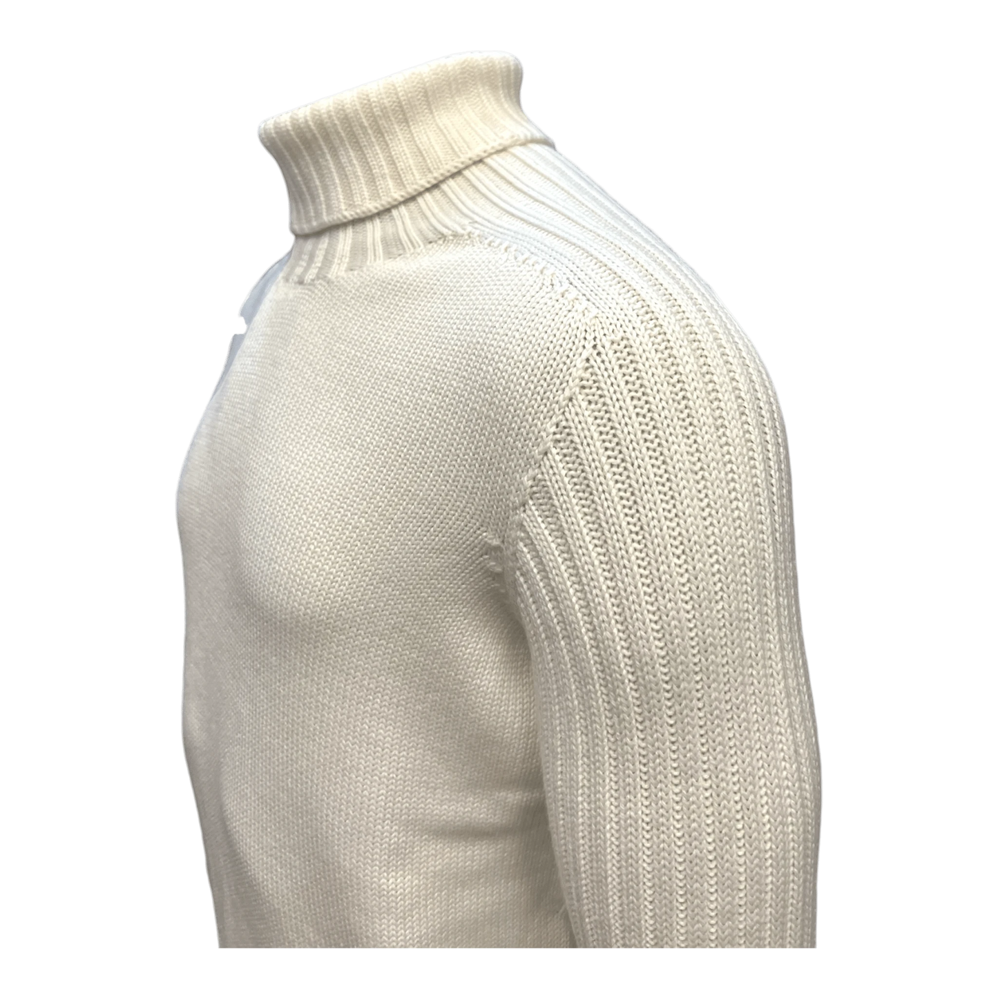 Gran Sasso Rollkragenpullover aus Rainwool in Wollweiss