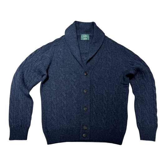 Gran Sasso Cardigan aus Shetland-Wolle, blau