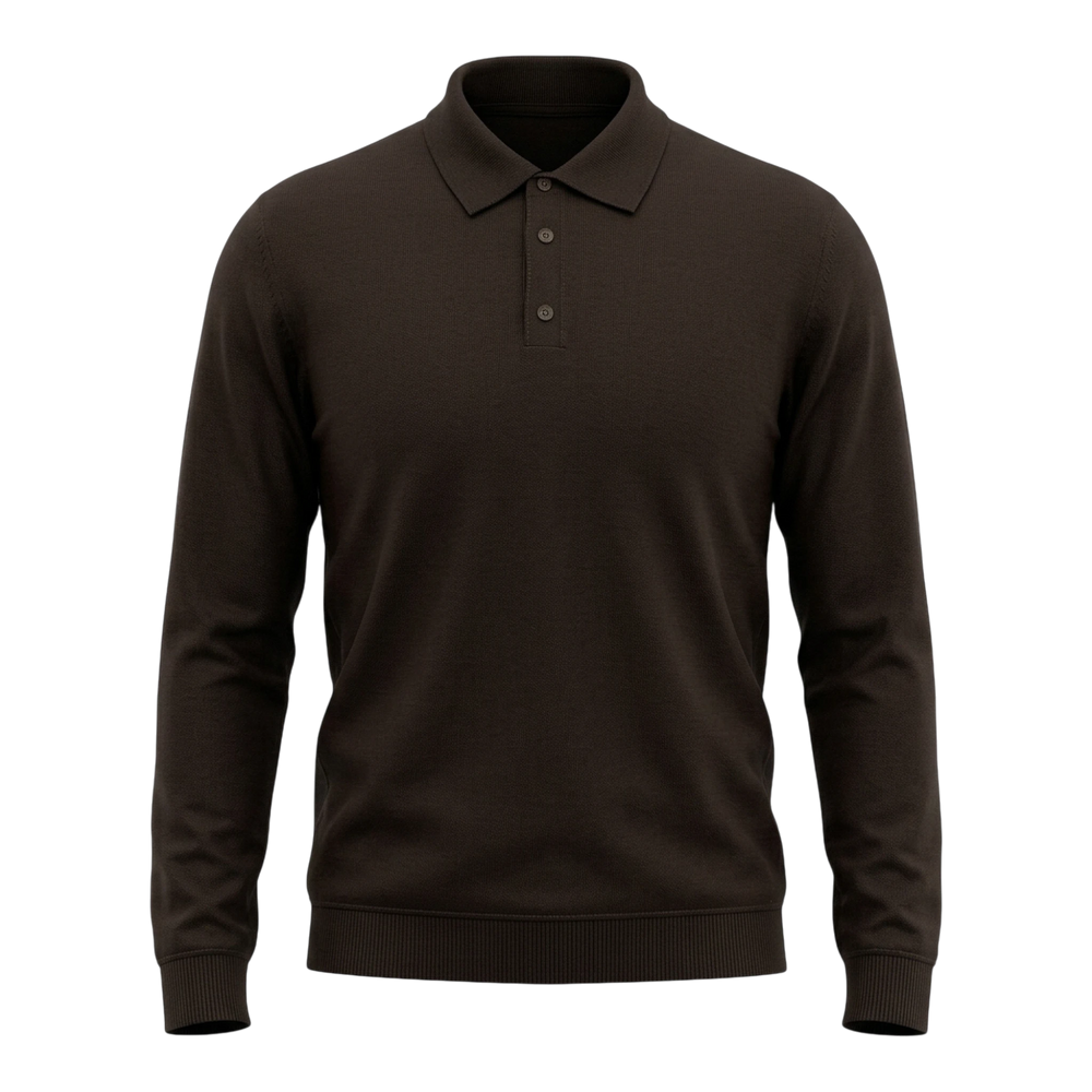 Roberto Collina Merino-Poloshirt Dunkelbraun