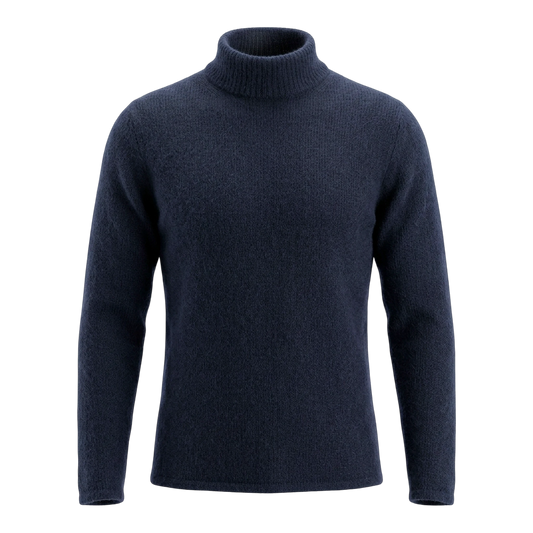 Roberto Collina, Merino / Baby Kamel, Stehkragen navy