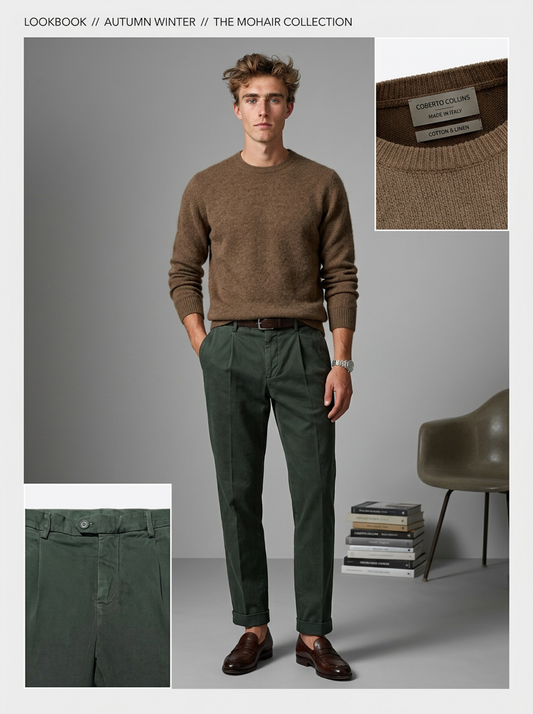 Roberto Collina, Merino / Baby Kamel, Rundhals, vicuna braun