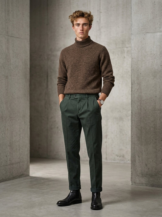 Roberto Collina, Merino / Baby Kamel Stehkragen, corteccia braun