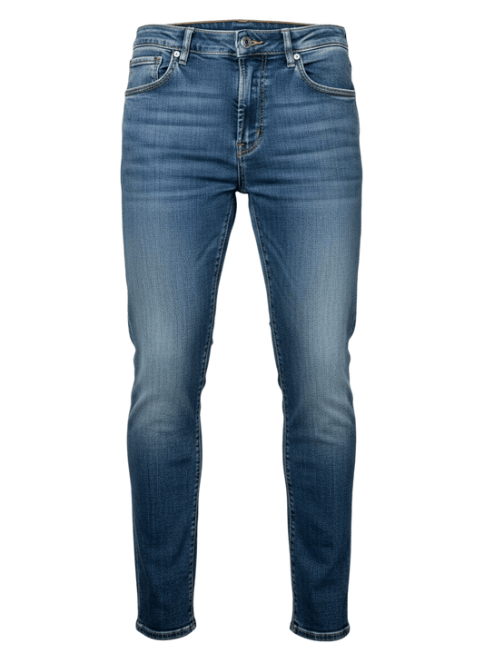 UNIT Hamburg - Jacob Cohën, Scott, light blue denim, pale green Label - Jacob Cohën