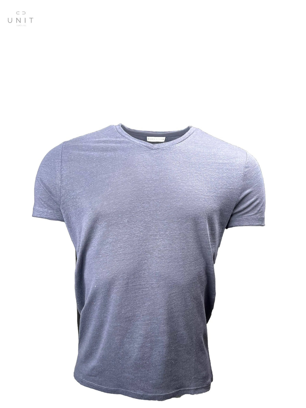 Kiefermann, Flynn Leinen T-Shirt, V - Neck, bleu - UNIT Hamburg