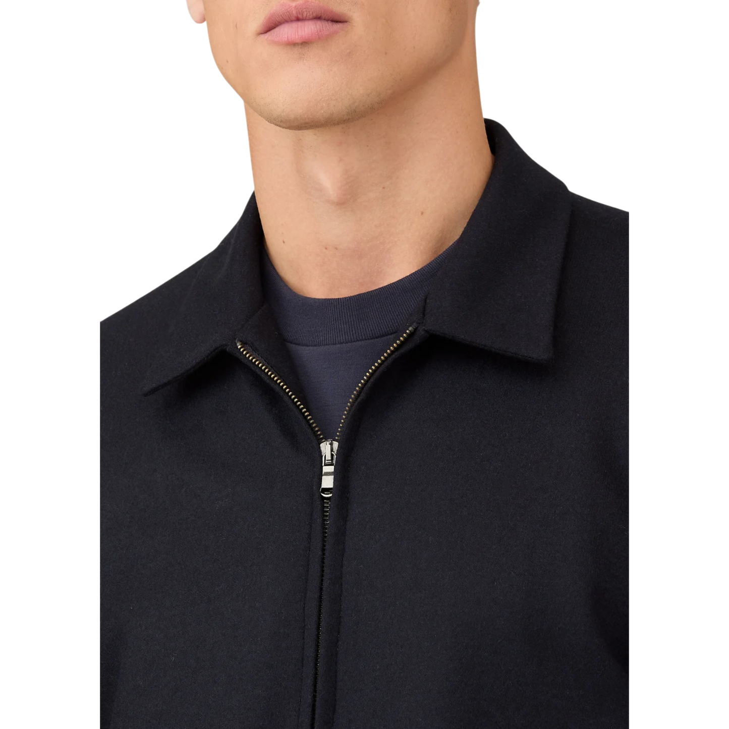 Sunspel MJAC7200 Boiled Wool Zip Harrington Jacket