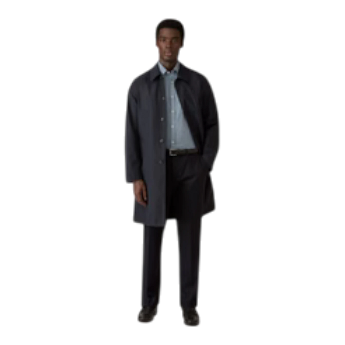 Sunspel Flanellhemd aus Baumwolle mit Button-Down, bleu