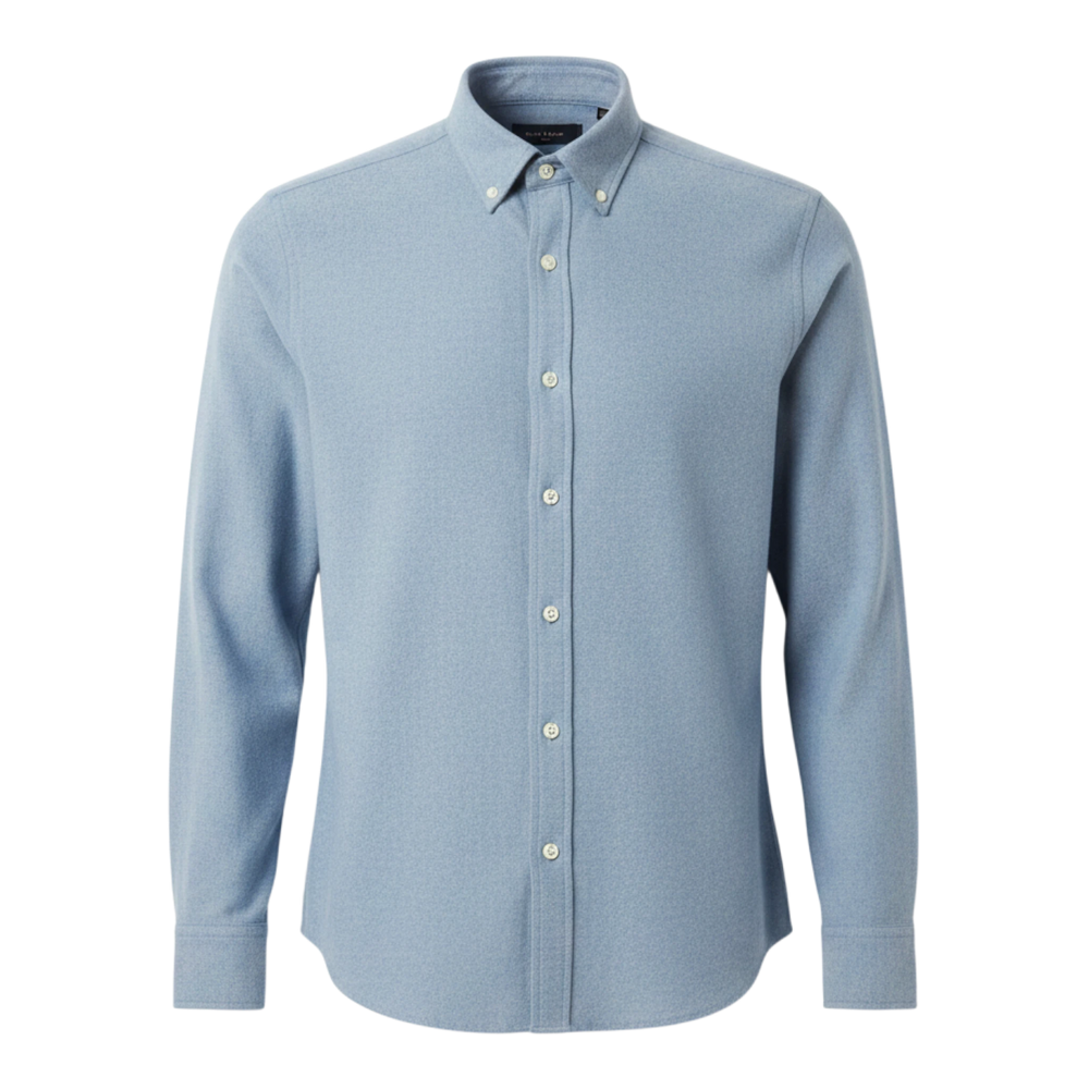 Sunspel Flanellhemd aus Baumwolle mit Button-Down, bleu